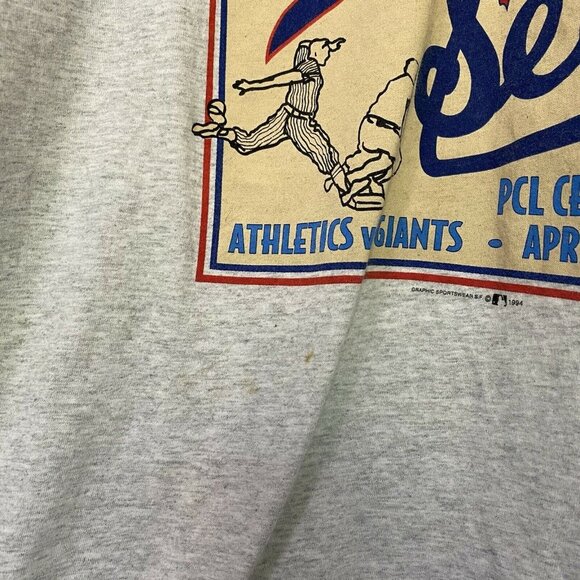 Vintage 1994 Bay Bridge Series Oaks Vs Seals T Shi - Picture 7 of 11